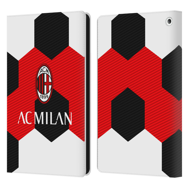AC Milan Crest Ball Leather Book Wallet Case Cover For Amazon Fire HD 8/Fire HD 8 Plus 2020