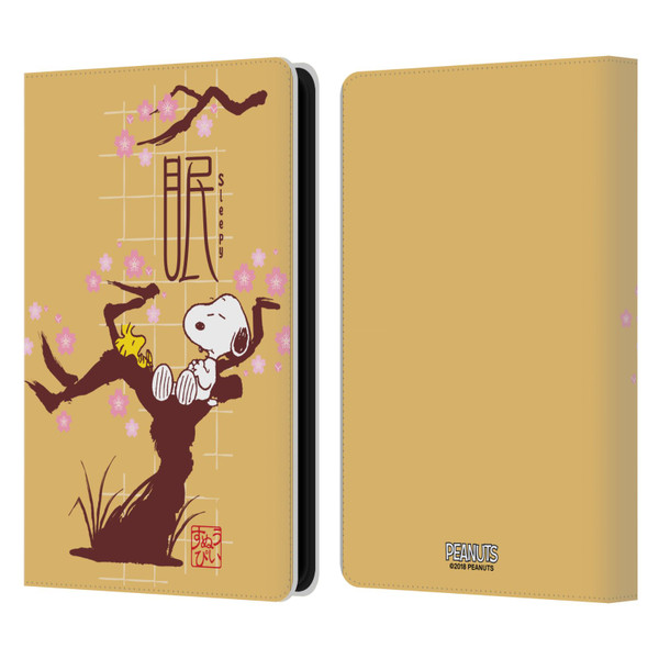 Peanuts Oriental Snoopy Sleepy Leather Book Wallet Case Cover For Amazon Kindle Paperwhite 5 (2021)