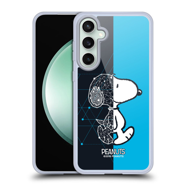 Peanuts Halfs And Laughs Snoopy Geometric Soft Gel Case for Samsung Galaxy S23 FE 5G & MagSafe
