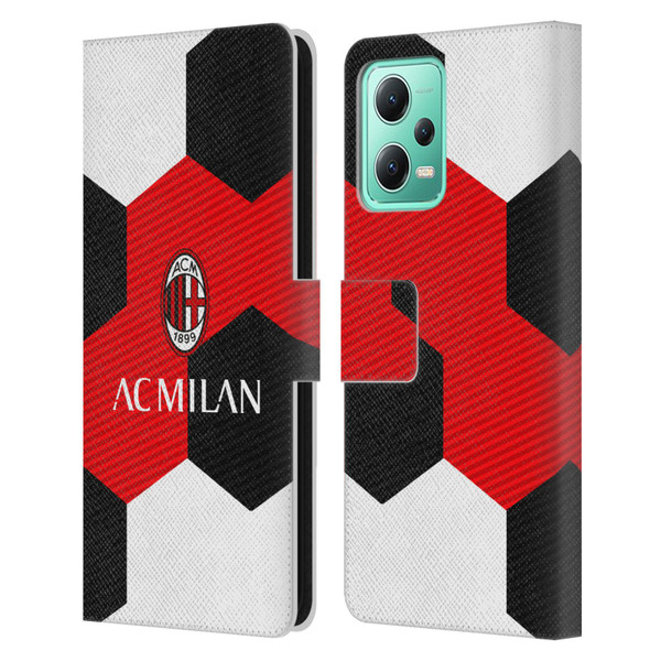 AC Milan Crest Ball Leather Book Wallet Case Cover For Xiaomi Redmi Note 12 5G