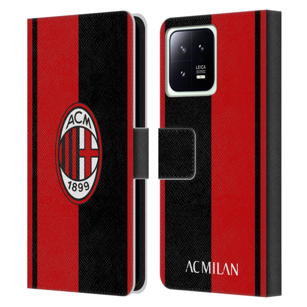 AC Milan Crest Red And Black Leather Book Wallet Case Cover For Xiaomi 13 5G