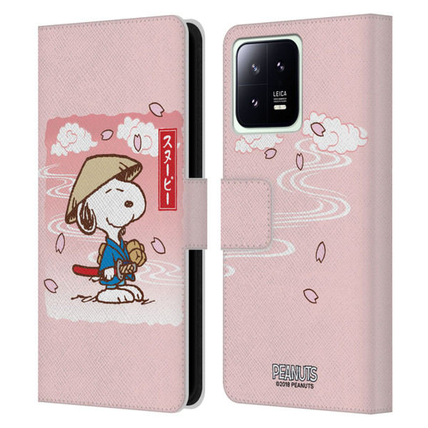 Peanuts Oriental Snoopy Samurai Leather Book Wallet Case Cover For Xiaomi 13 5G