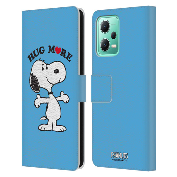 Peanuts Snoopy Hug More Leather Book Wallet Case Cover For Xiaomi Redmi Note 12 5G