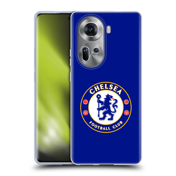 Chelsea Football Club Crest Plain Blue Soft Gel Case for OPPO Reno11