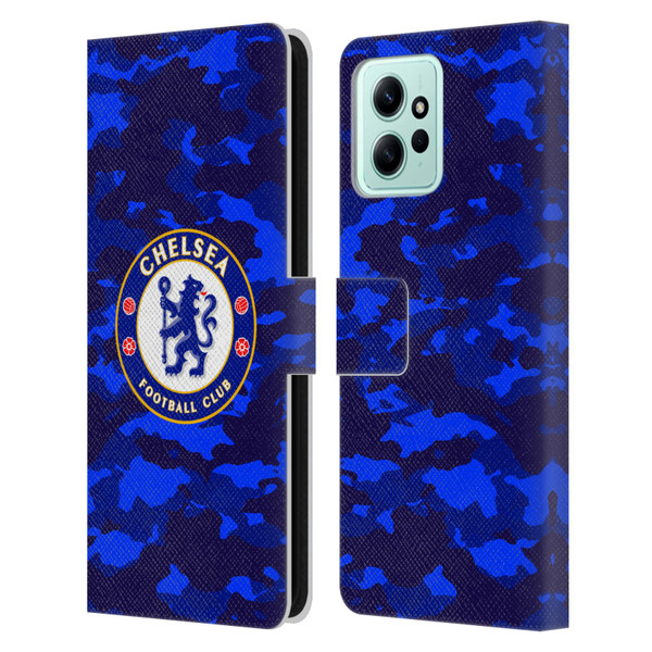 Chelsea Football Club Crest Camouflage Leather Book Wallet Case Cover For Xiaomi Redmi 12