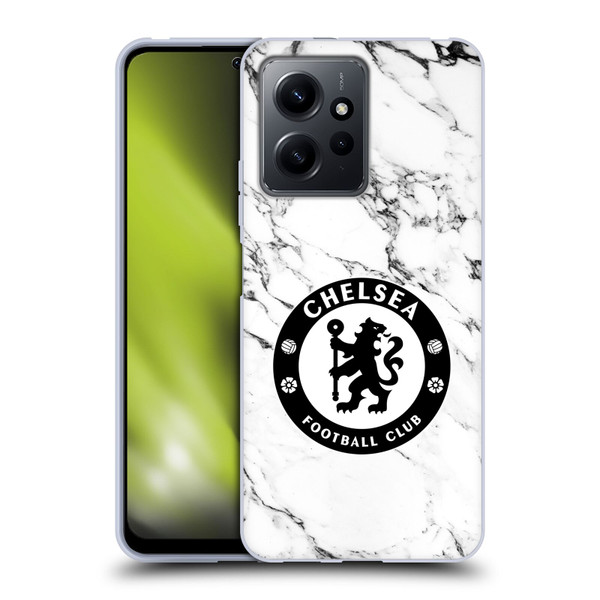 Chelsea Football Club Crest White Marble Soft Gel Case for Xiaomi Redmi Note 12 4G