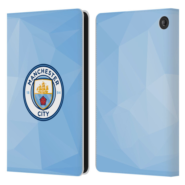Manchester City Man City FC Badge Geometric Blue Full Colour Leather Book Wallet Case Cover For Amazon Fire 7 2022