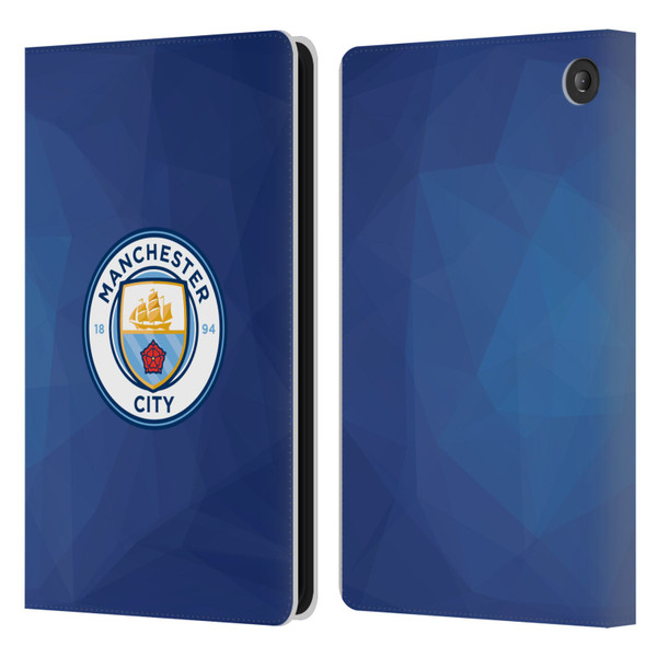 Manchester City Man City FC Badge Geometric Obsidian Full Colour Leather Book Wallet Case Cover For Amazon Fire 7 2022