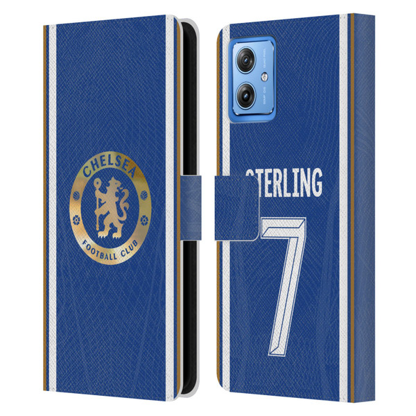 Chelsea Football Club 2023/24 Players Home Kit Raheem Sterling Leather Book Wallet Case Cover For Motorola Moto G54 5G