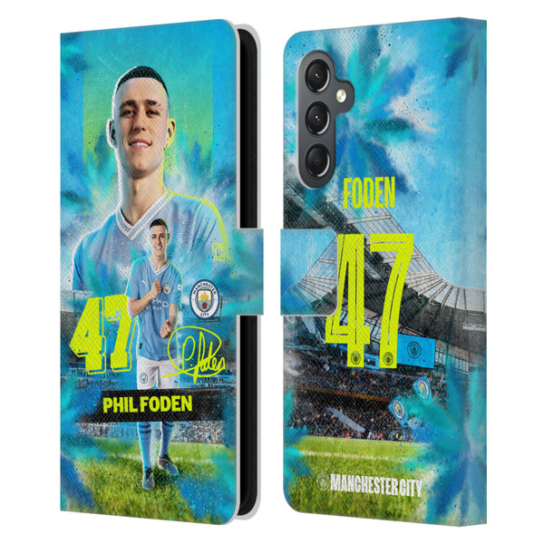 Manchester City Man City FC 2023/24 First Team Phil Foden Leather Book Wallet Case Cover For Samsung Galaxy A25 5G