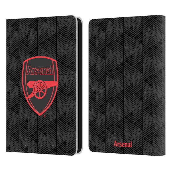 Arsenal FC Crest and Gunners Logo Black Leather Book Wallet Case Cover For Amazon Kindle 11th Gen 6in 2022