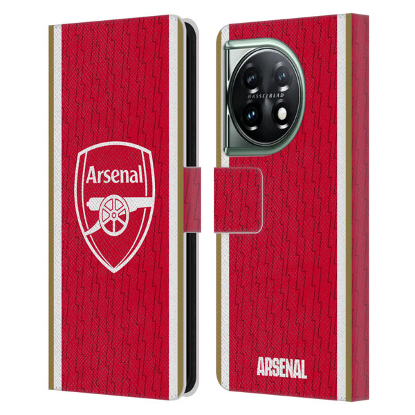 Arsenal FC 2023/24 Crest Kit Home Leather Book Wallet Case Cover For OnePlus 11 5G