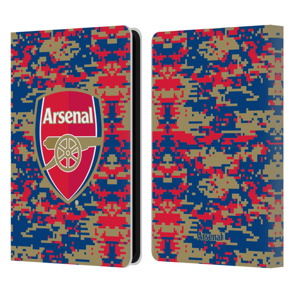 Arsenal FC Crest Patterns Digital Camouflage Leather Book Wallet Case Cover For Amazon Kindle Paperwhite 5 (2021)