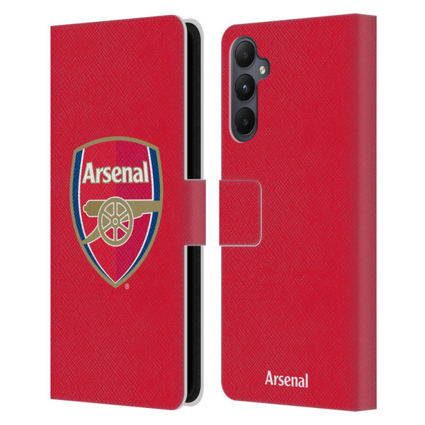 Arsenal FC Crest 2 Full Colour Red Leather Book Wallet Case Cover For Samsung Galaxy A05s