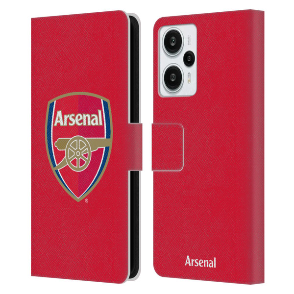 Arsenal FC Crest 2 Full Colour Red Leather Book Wallet Case Cover For Xiaomi Redmi Note 12T