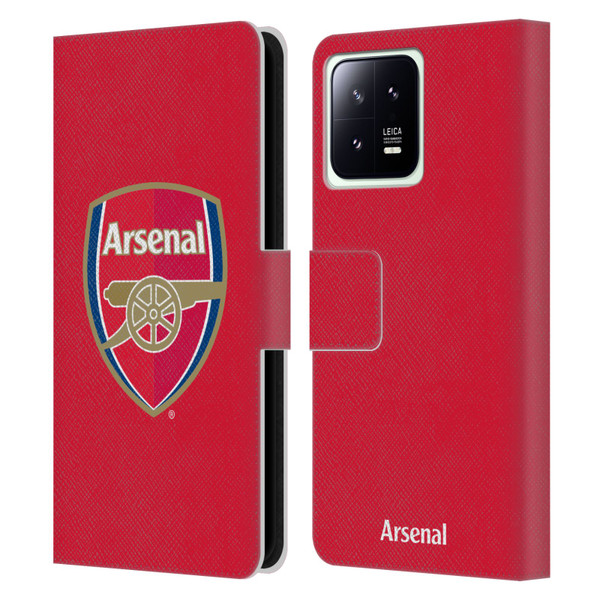 Arsenal FC Crest 2 Full Colour Red Leather Book Wallet Case Cover For Xiaomi 13 5G