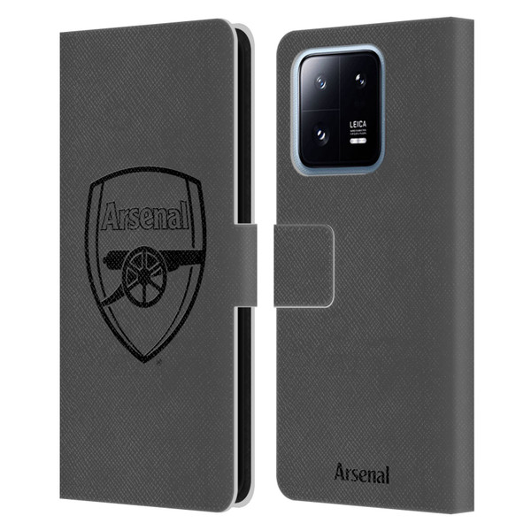 Arsenal FC Crest 2 Black Logo Leather Book Wallet Case Cover For Xiaomi 13 Pro 5G