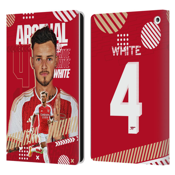Arsenal FC 2023/24 First Team Ben White Leather Book Wallet Case Cover For Amazon Fire HD 8/Fire HD 8 Plus 2020
