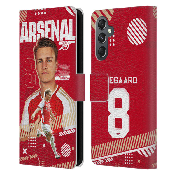 Arsenal FC 2023/24 First Team Martin Ødegaard Leather Book Wallet Case Cover For Samsung Galaxy A25 5G