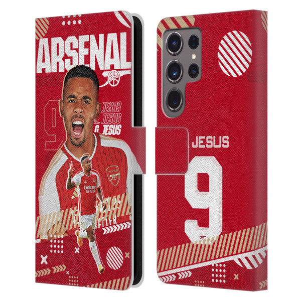 Arsenal FC 2023/24 First Team Gabriel Jesus Leather Book Wallet Case Cover For Samsung Galaxy S24 Ultra 5G