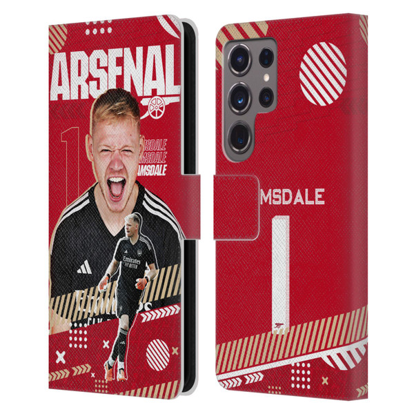 Arsenal FC 2023/24 First Team Aaron Ramsdale Leather Book Wallet Case Cover For Samsung Galaxy S24 Ultra 5G