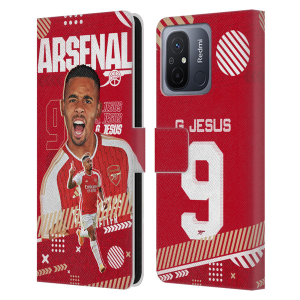 Arsenal FC 2023/24 First Team Gabriel Jesus Leather Book Wallet Case Cover For Xiaomi Redmi 12C