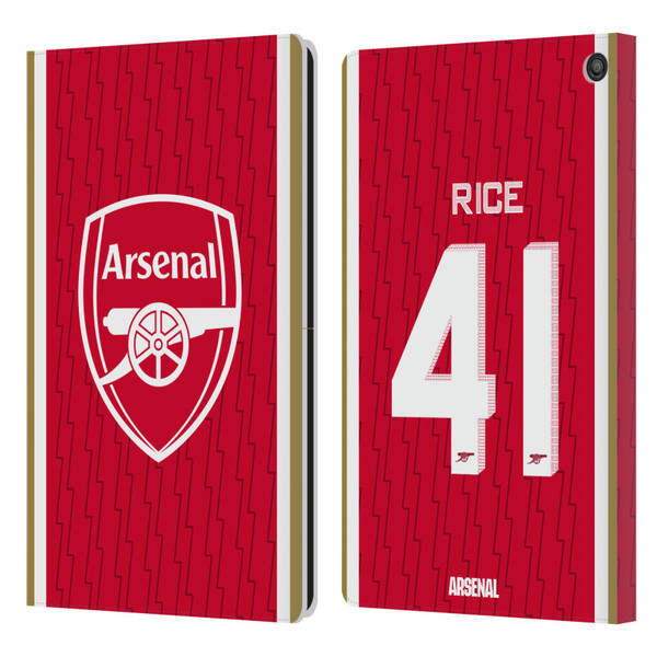 Arsenal FC 2023/24 Players Home Kit Declan Rice Leather Book Wallet Case Cover For Amazon Fire HD 10 (2021)