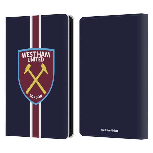 West Ham United FC Crest Stripes Leather Book Wallet Case Cover For Amazon Kindle 11th Gen 6in 2022