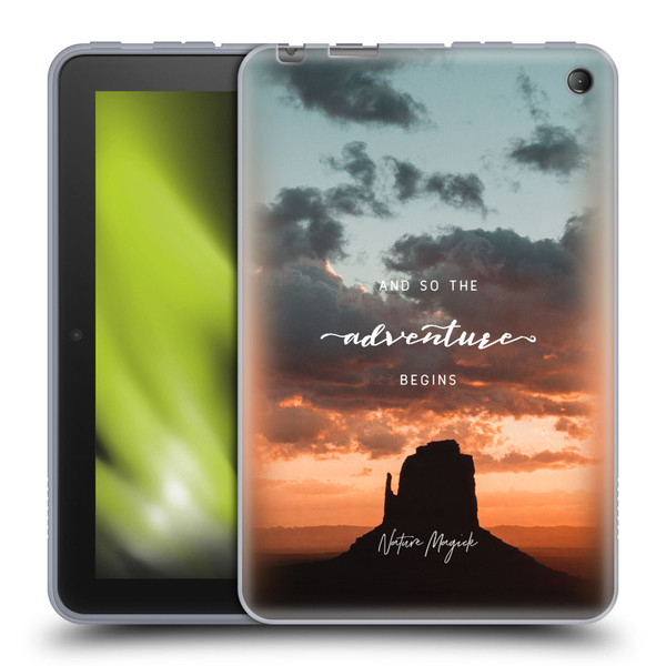 Nature Magick So The Adventure Begins Quote Desert Soft Gel Case for Amazon Fire 7 2022