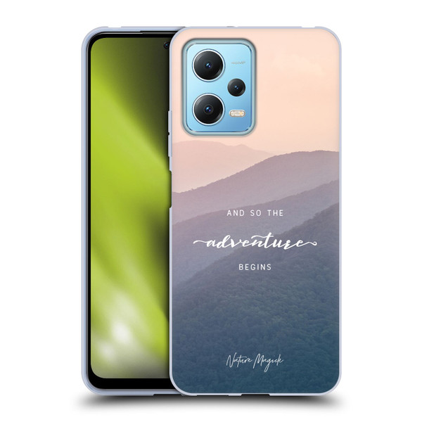 Nature Magick So The Adventure Begins Quote Mountains Soft Gel Case for Xiaomi Redmi Note 12 5G