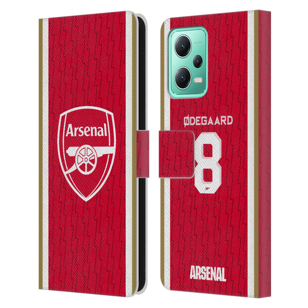 Arsenal FC 2023/24 Players Home Kit Martin Ødegaard Leather Book Wallet Case Cover For Xiaomi Redmi Note 12 5G