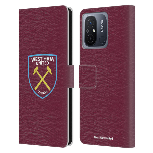West Ham United FC Crest Full Colour Leather Book Wallet Case Cover For Xiaomi Redmi 12C