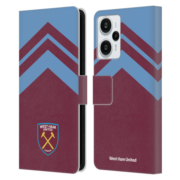 West Ham United FC Crest Graphics Arrowhead Lines Leather Book Wallet Case Cover For Xiaomi Redmi Note 12T