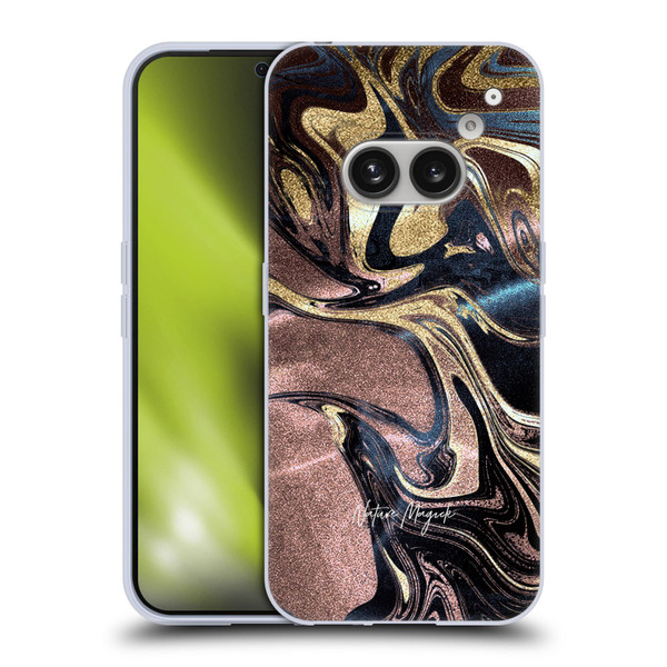 Nature Magick Luxe Gold Marble Metallic Gold Soft Gel Case for Nothing Phone (2a)