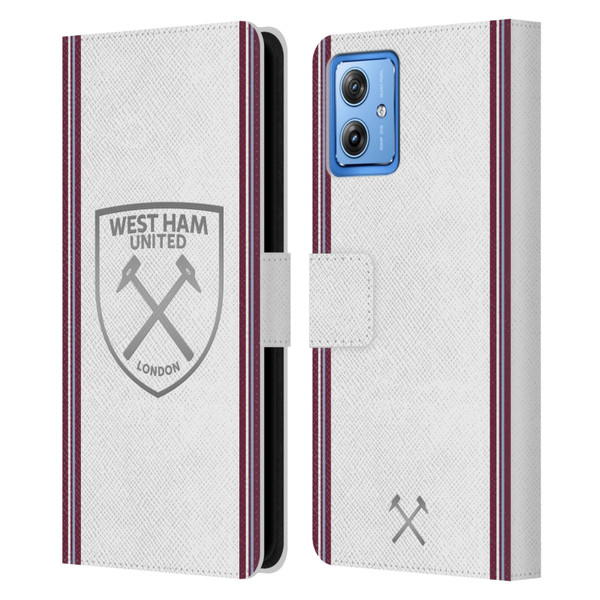West Ham United FC 2023/24 Crest Kit Away Leather Book Wallet Case Cover For Motorola Moto G54 5G