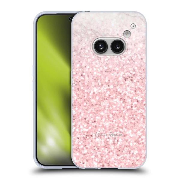 Nature Magick Rose Gold Marble Glitter Pink Sparkle 2 Soft Gel Case for Nothing Phone (2a)