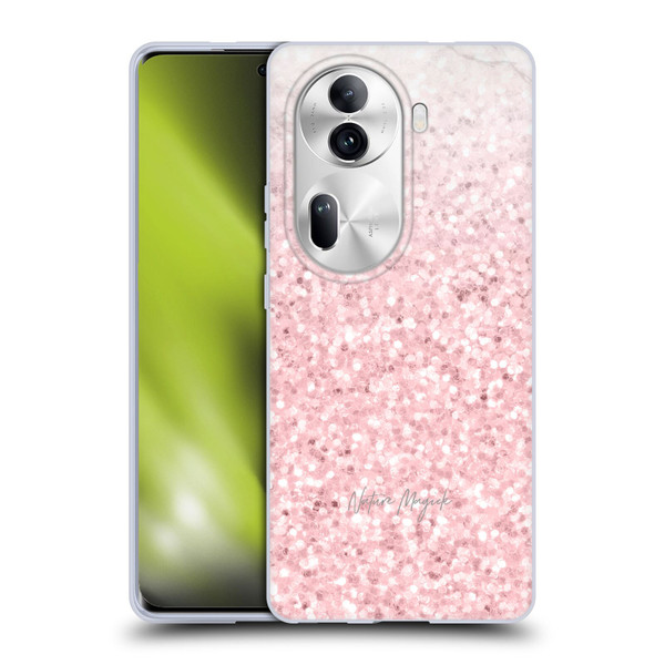 Nature Magick Rose Gold Marble Glitter Pink Sparkle 2 Soft Gel Case for OPPO Reno11 Pro