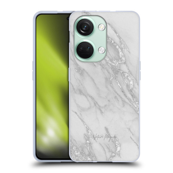 Nature Magick Marble Metallics Silver Soft Gel Case for OnePlus Nord 3 5G