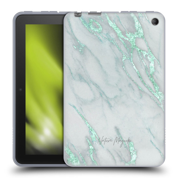 Nature Magick Marble Metallics Teal Soft Gel Case for Amazon Fire 7 2022