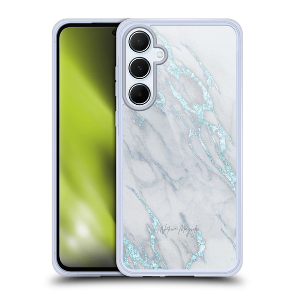 Nature Magick Marble Metallics Blue Soft Gel Case for Samsung Galaxy A55 5G