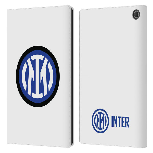 Fc Internazionale Milano Badge Logo On White Leather Book Wallet Case Cover For Amazon Fire Max 11 2023