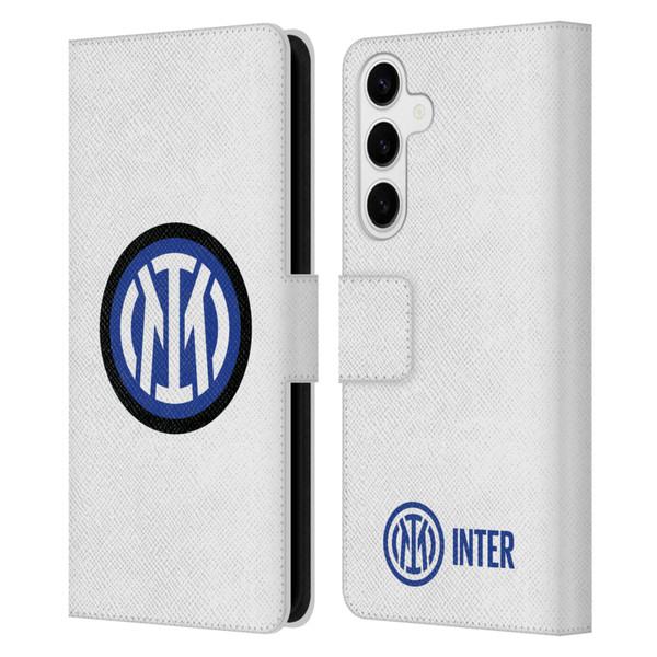 Fc Internazionale Milano Badge Logo On White Leather Book Wallet Case Cover For Samsung Galaxy S24+ 5G