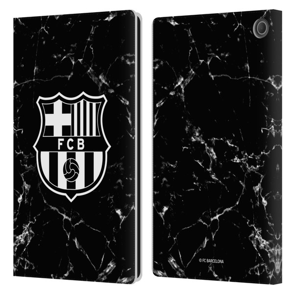FC Barcelona Crest Patterns Black Marble Leather Book Wallet Case Cover For Amazon Fire Max 11 2023