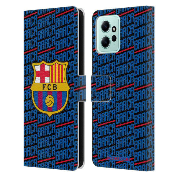 FC Barcelona Crest Patterns Barca Leather Book Wallet Case Cover For Xiaomi Redmi 12