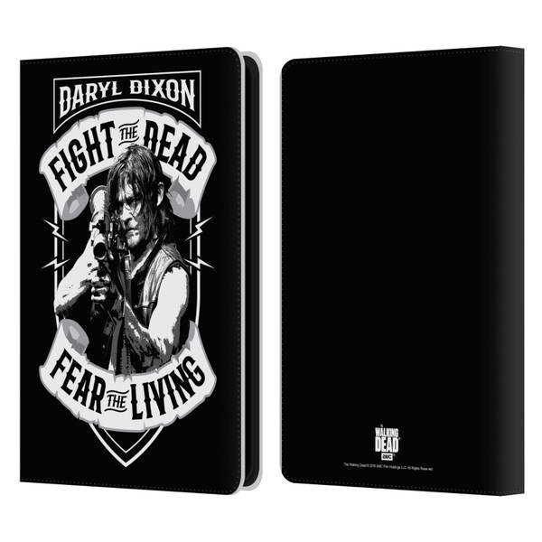 AMC The Walking Dead Daryl Dixon Biker Art RPG Black White Leather Book Wallet Case Cover For Amazon Kindle Paperwhite 5 (2021)