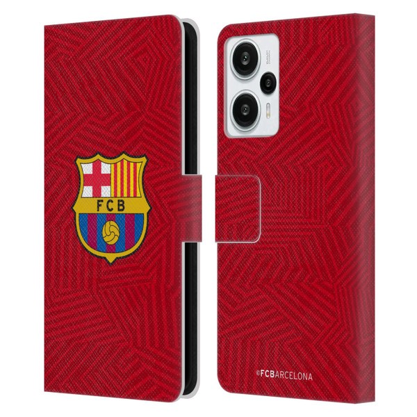 FC Barcelona Crest Red Leather Book Wallet Case Cover For Xiaomi Redmi Note 12T