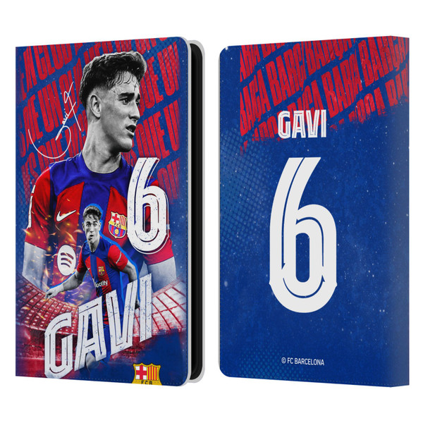 FC Barcelona 2023/24 First Team Gavi Leather Book Wallet Case Cover For Amazon Kindle Paperwhite 5 (2021)