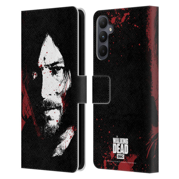AMC The Walking Dead Gore Blood Bath Daryl Leather Book Wallet Case Cover For Samsung Galaxy A05s