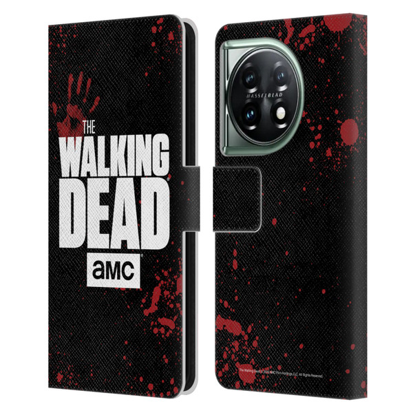 AMC The Walking Dead Logo Black Leather Book Wallet Case Cover For OnePlus 11 5G