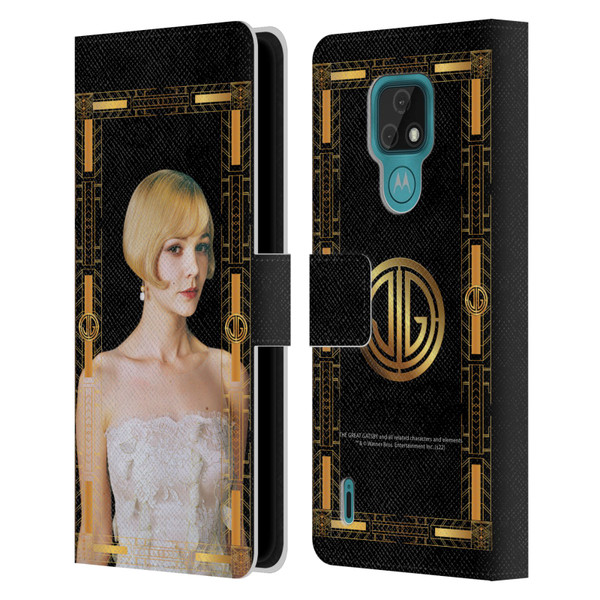 The Great Gatsby Graphics Daisy Leather Book Wallet Case Cover For Motorola Moto E7